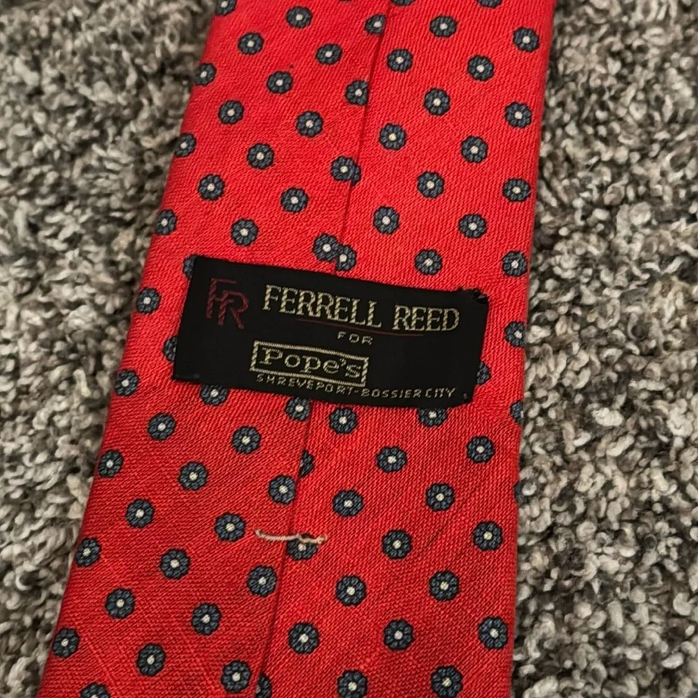 Ferrell Reed for Pope’s Red/Blue Flower Pattern Neck Tie Men’s